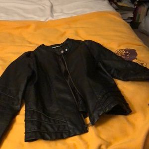 Black leather jacket